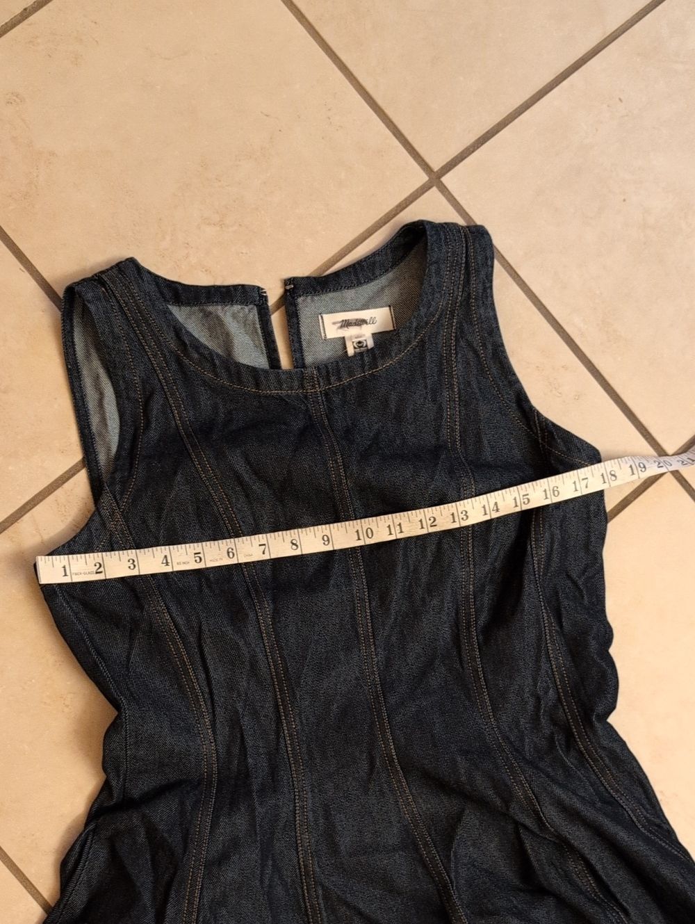NWT Madewell Airy Denim Circle Mini Dress Rinse Wash Blue Size L - Picture 5 of 13